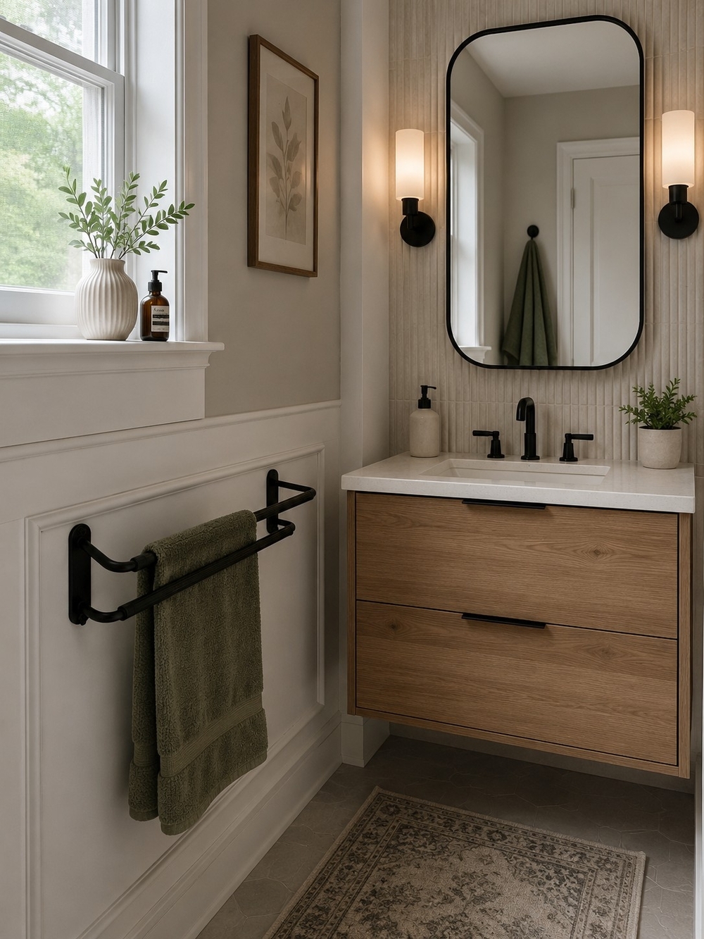 Modern Black Towel Rack Holder
